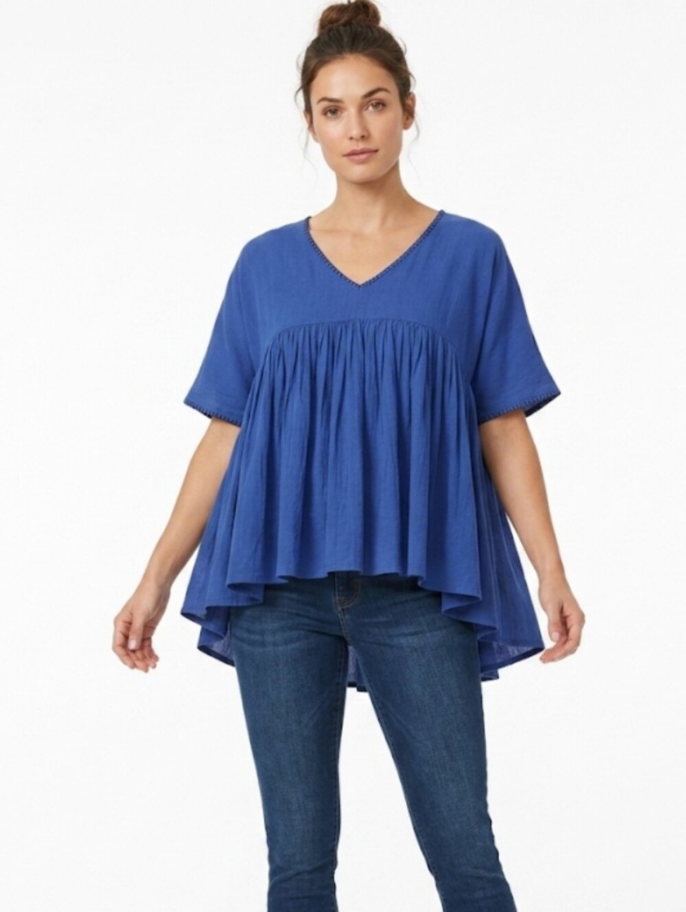 Sundance "Beauty Breeze" Babydoll Peasant Top